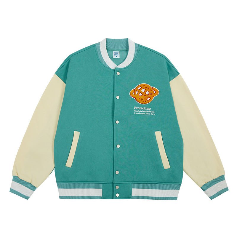 Plush Towel Embroidered High Quality Baseball Uniform Thick Coat Jacket Men